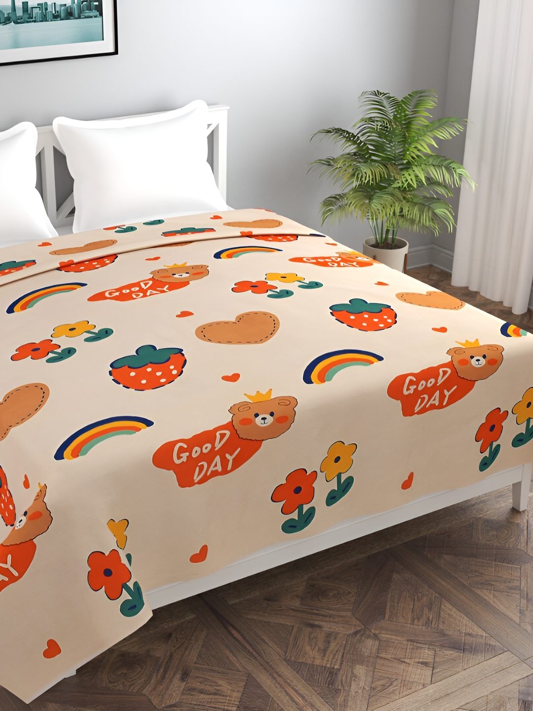 

BREVARD Peach & Orange Conversational Printed Duvet Cover