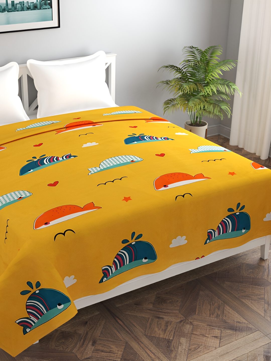 

BREVARD Yellow & Red Printed Double Duvet Cover