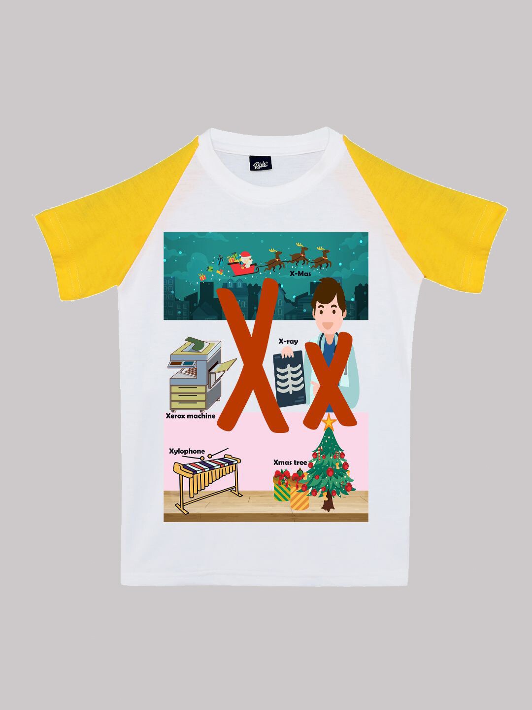 

RISH Boys Printed Raglan Sleeves Cotton T-shirt, Mustard