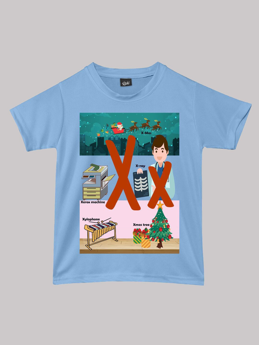 

RISH Boys Alphabet Printed T-shirt, Blue