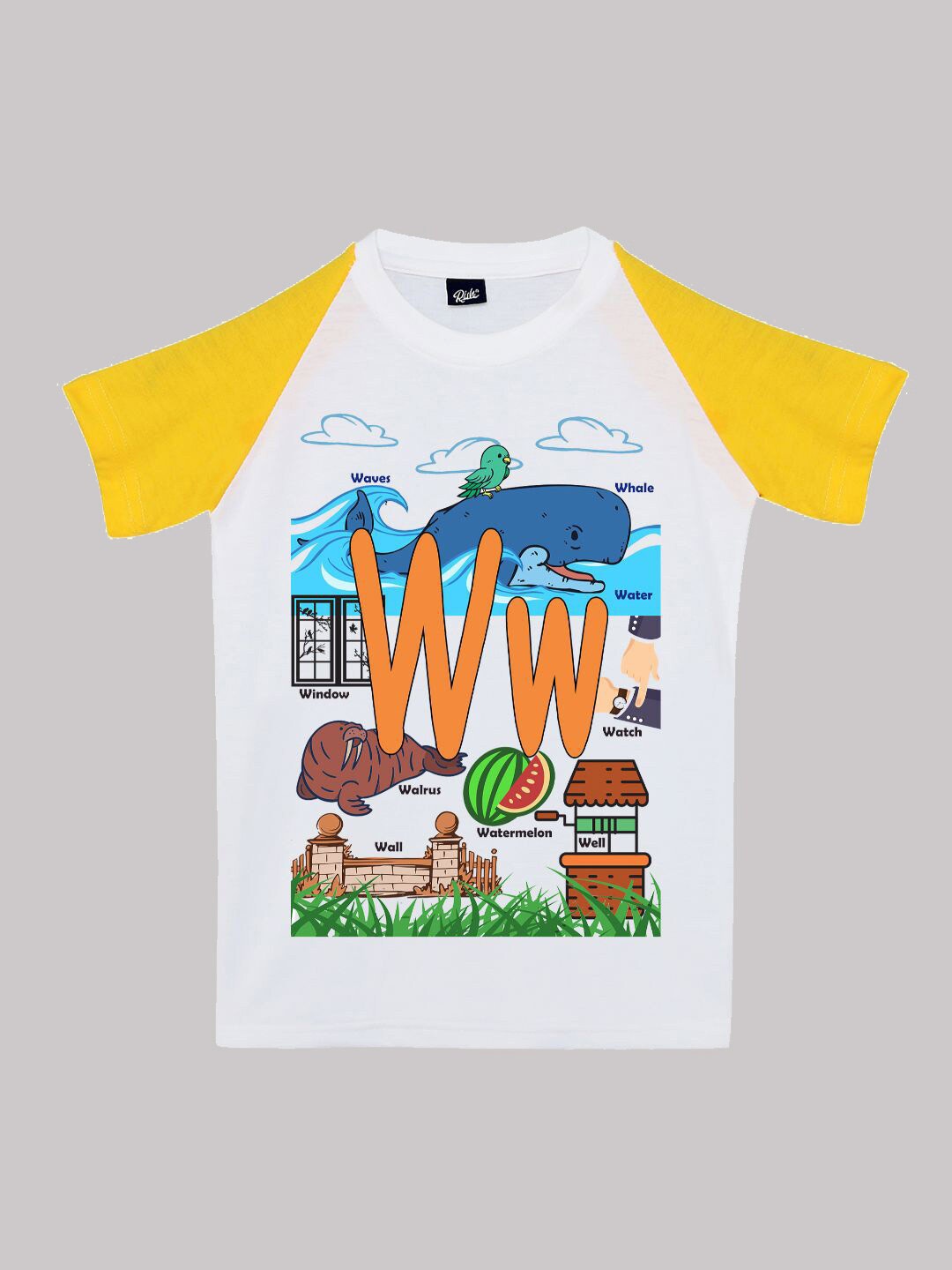 

RISH Boys Graphic Printed Short Sleeves Regular Fit Cotton T-shirt, Mustard