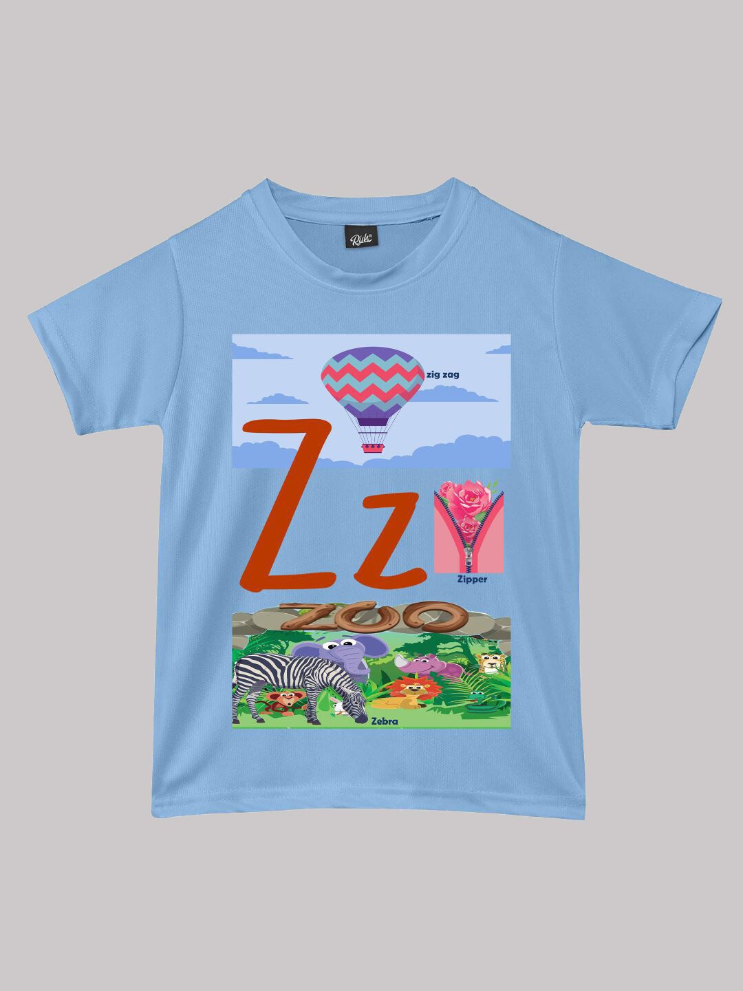 

RISH Boys Alphabet-Z Educational Graphic Printed T-shirt, Blue