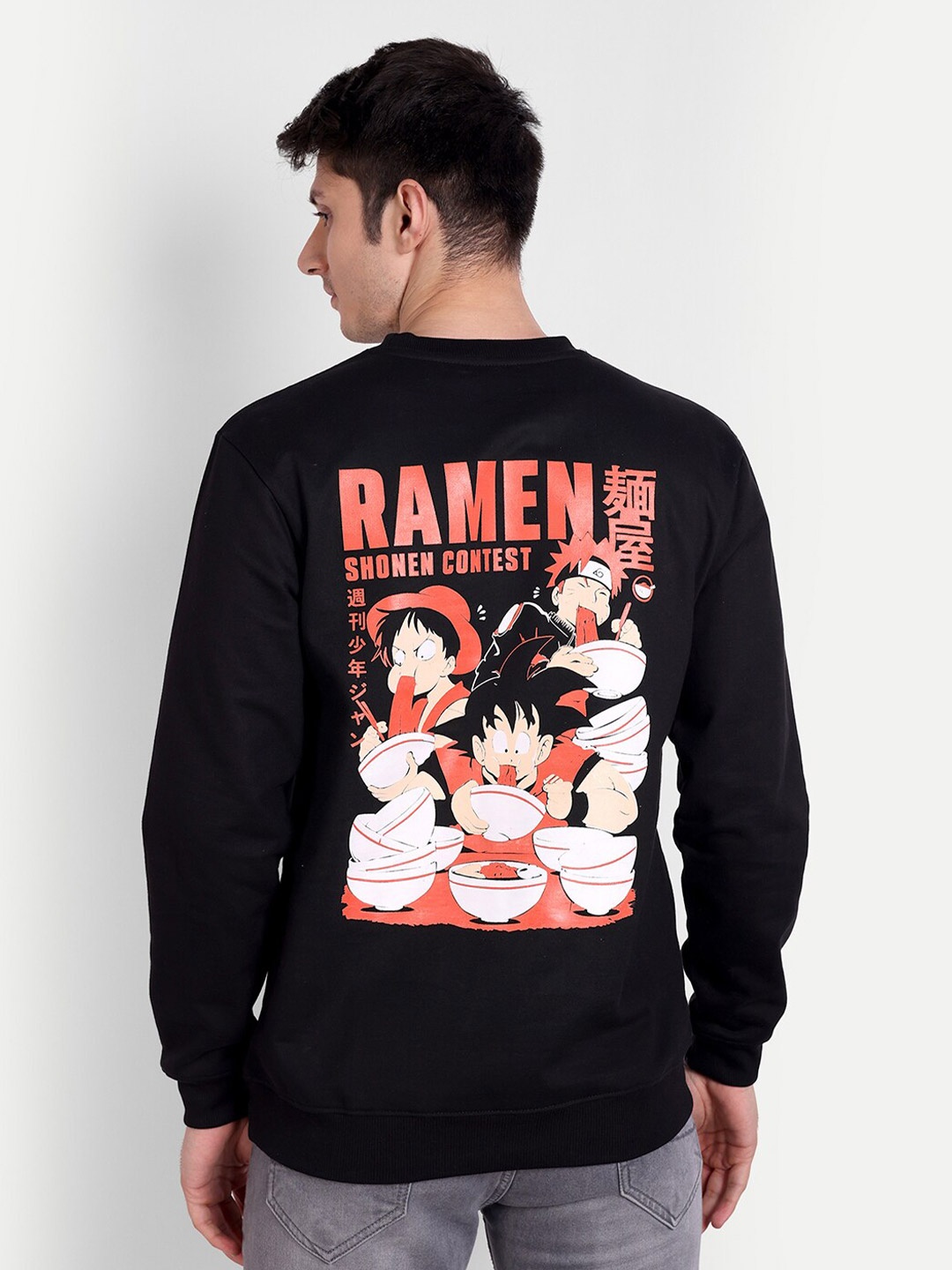 

Fans Army Naruto Printed Pure Cotton Pullover Sweatshirt, Black