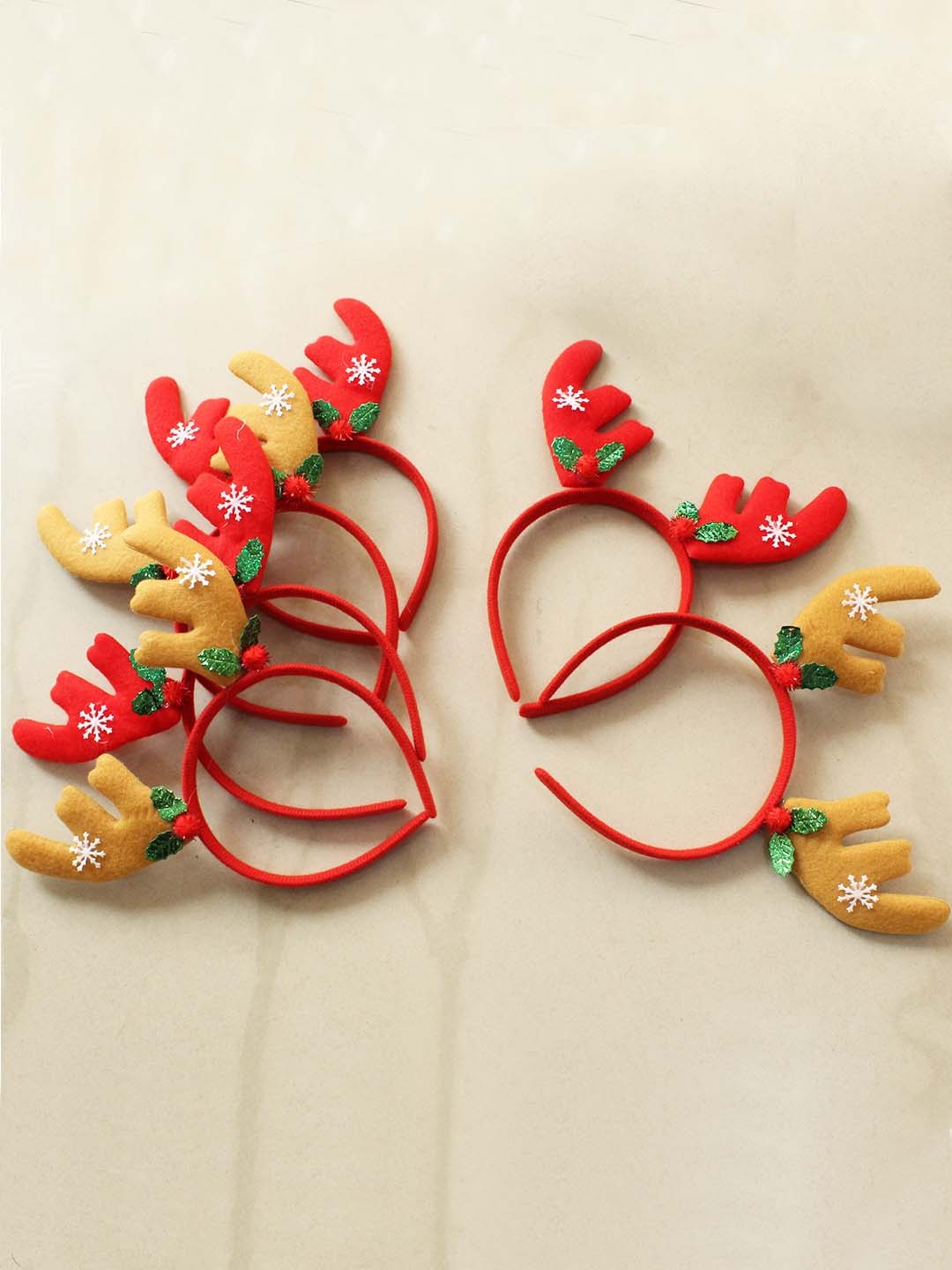 

TIED RIBBONS Kids Set of 6 Christmas Hairband, Yellow