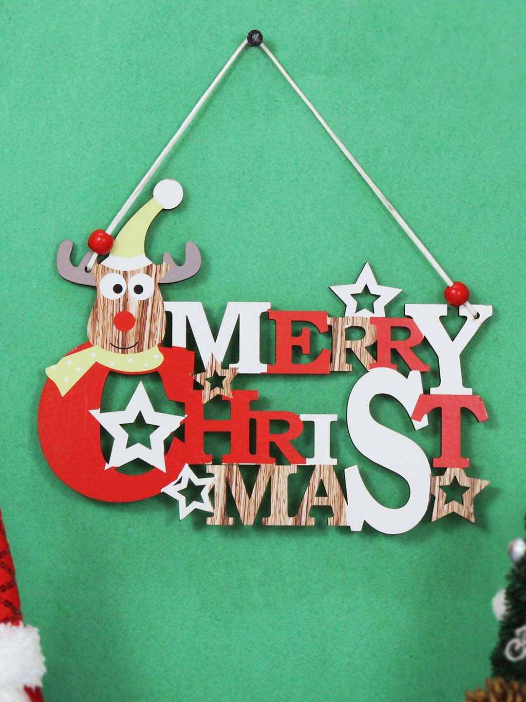 

TIED RIBBONS Red & White Merry Christmas Wall Door Tree Hanging