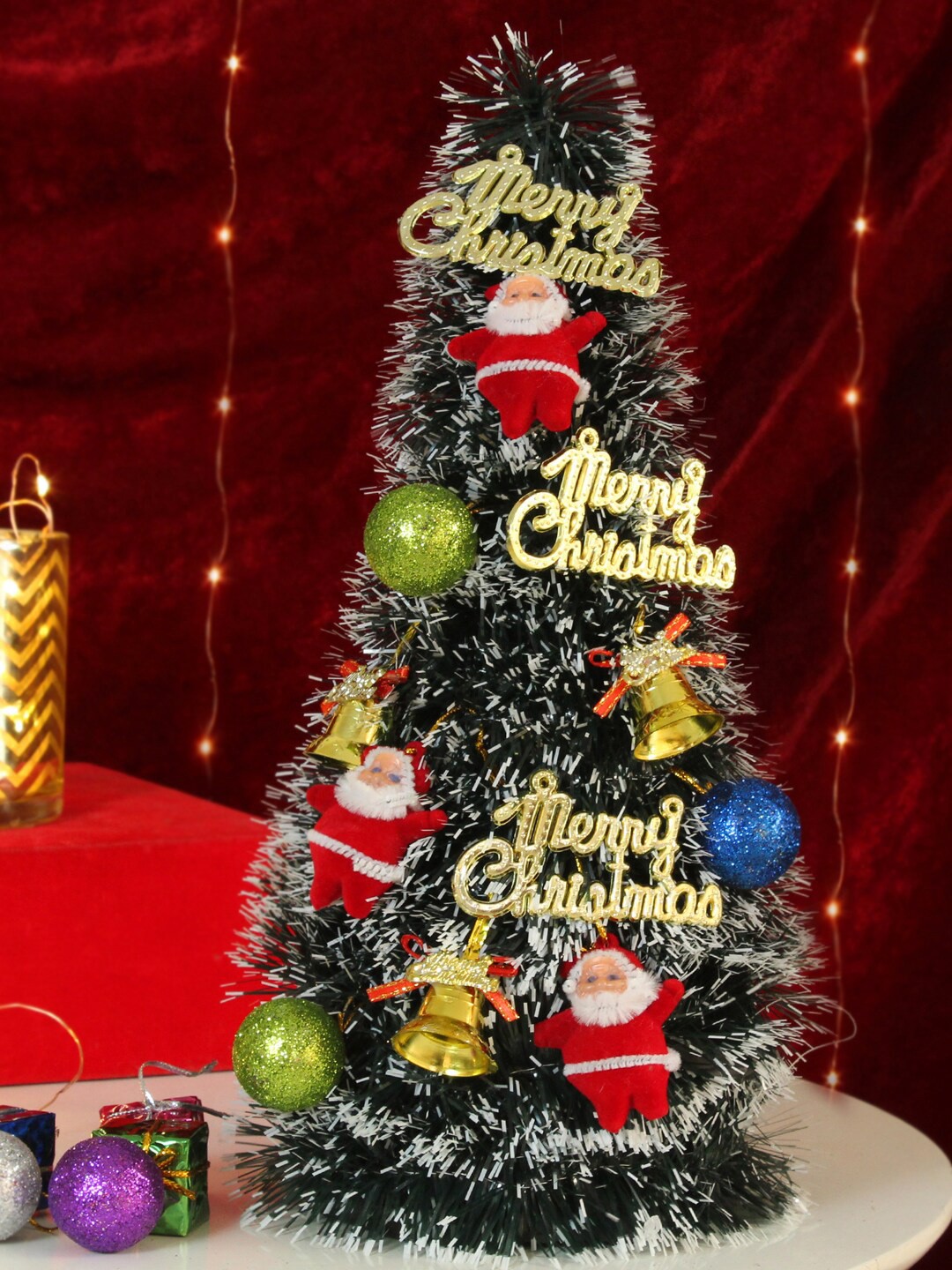 

TIED RIBBONS Green Christmas Tree With 54 Decoration Ornaments Hanging Props