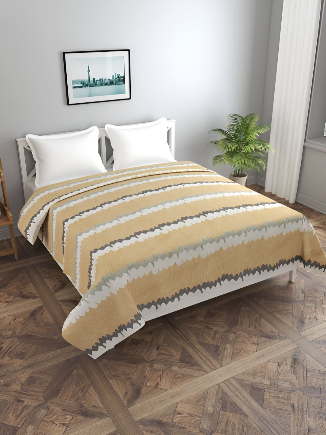 

BREVARD Brown & White Printed Double Duvet Cover