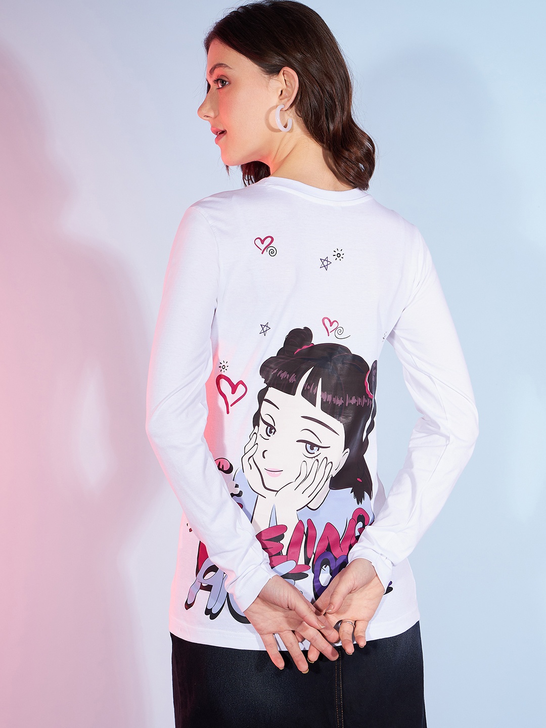 DressBerry White Typography Printed Pure Cotton T-shirt