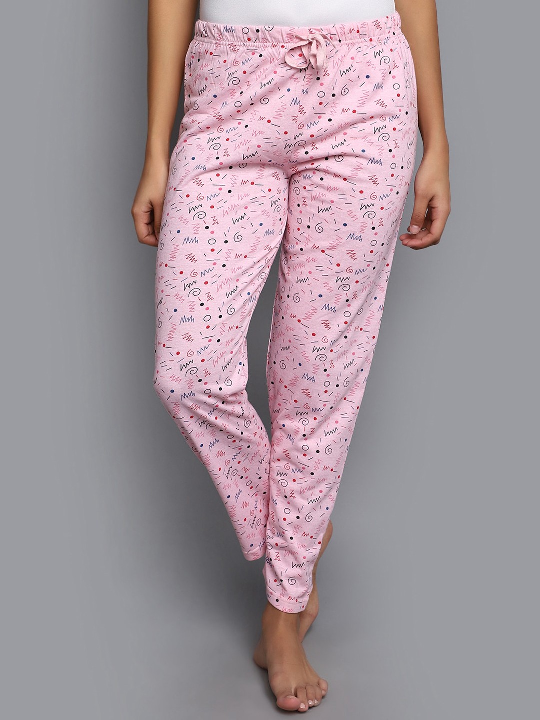 

V-Mart Women Graphic Printed Cotton Lounge Pants, Pink
