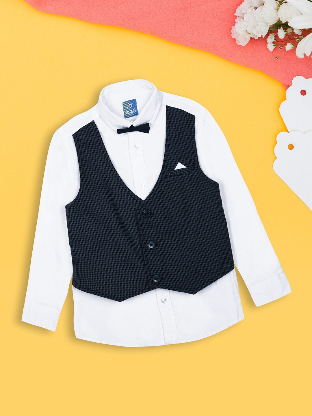 

V-Mart Boys Twill Cotton Casual Shirt, White