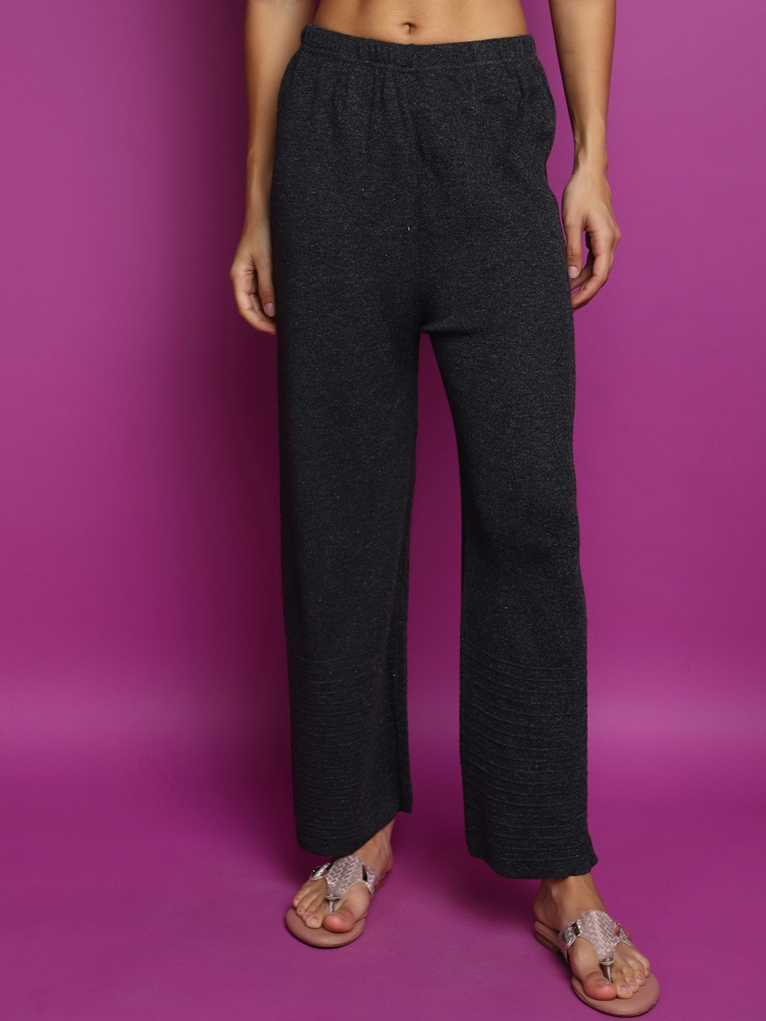 

V-Mart Women Mid-Rise Cotton Trousers, Grey