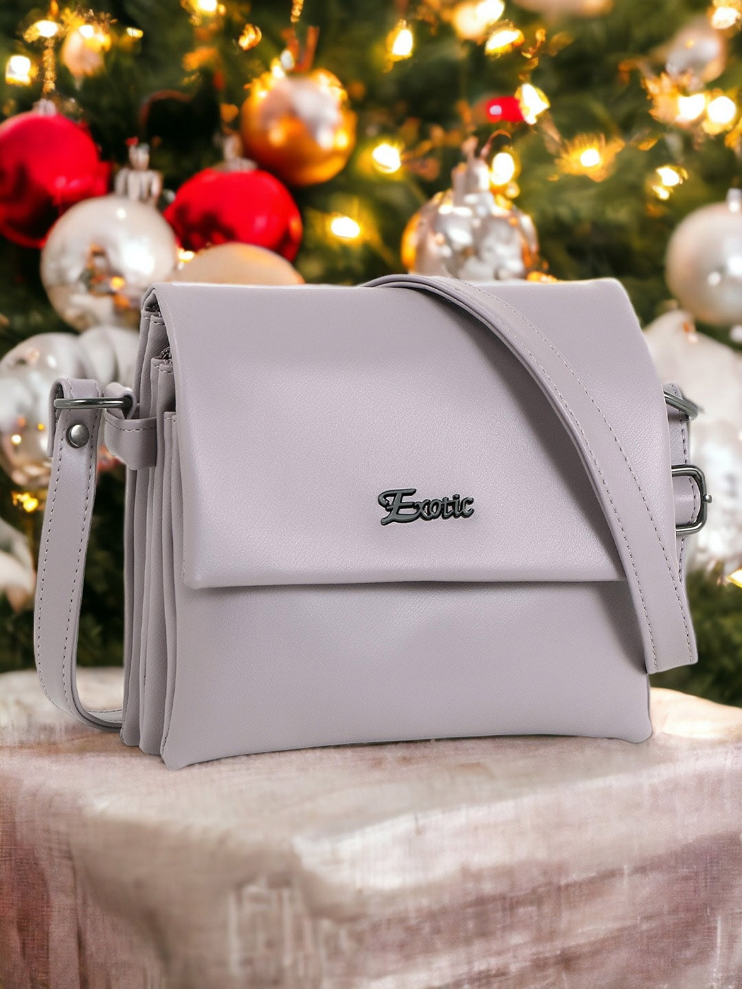 

Exotic Structured Sling Bag, Purple