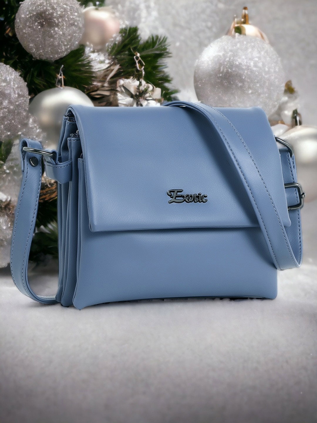 

Exotic PU Structured Sling Bag, Blue