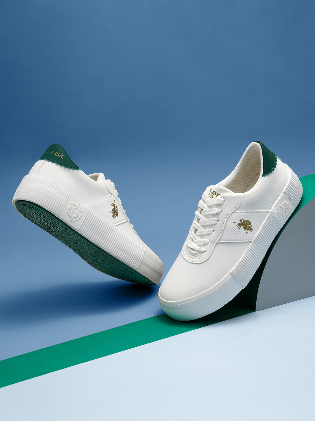 

U.S. Polo Assn. Women PU Casual Sneakers, Off white