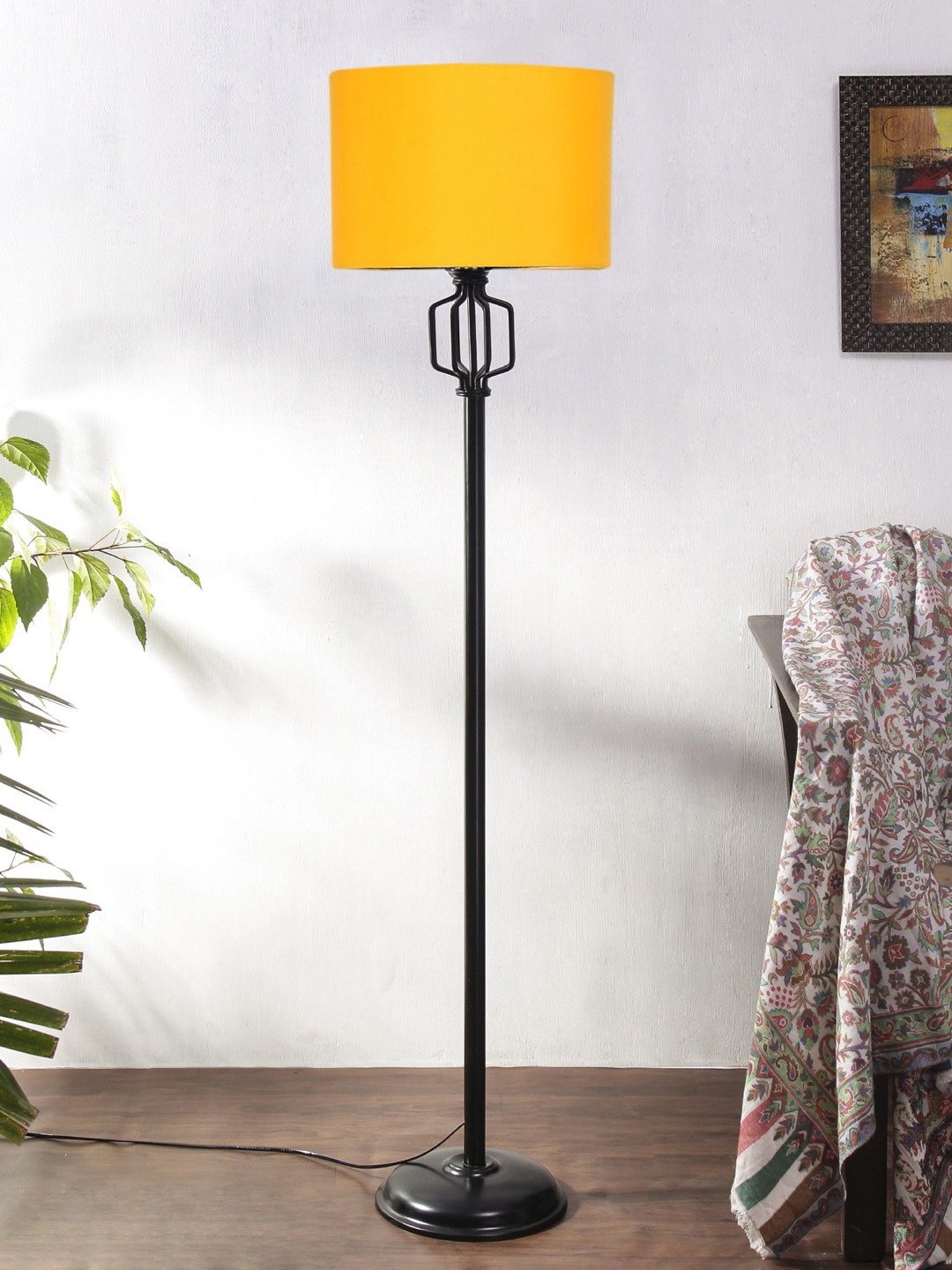 

Devansh Yellow & Black Cylinder Shape Cotton Drum Iron Floor Lamp