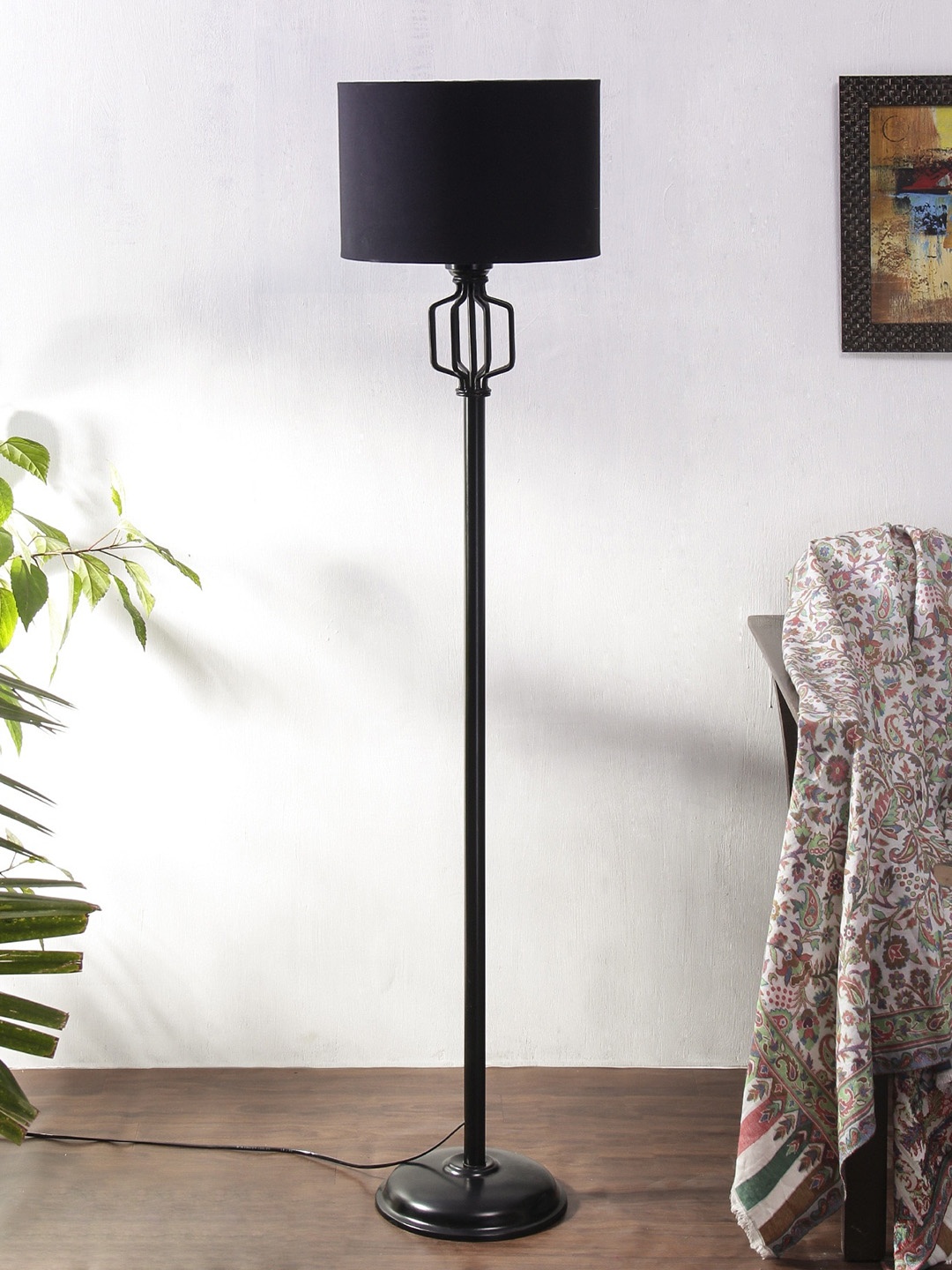 

Devansh Black Cylinder Shape Cotton Shade Floor Lamp