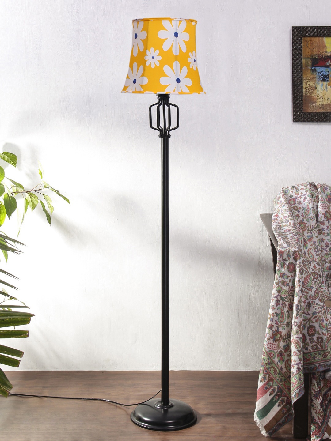 

Devansh Yellow & White Floral Printed Cotton Shade Floor Lamp