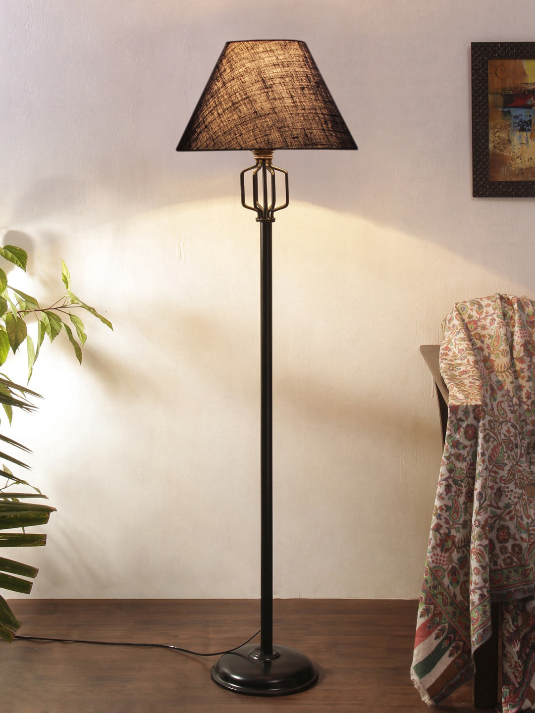

Devansh Blue & Black Textured Jute Iron Floor Lamps