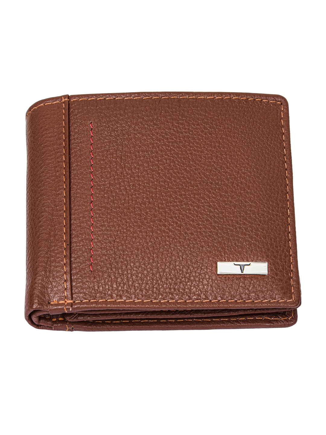 

URBAN FOREST Men Textured Brand Logo RFID Leather Two Fold Wallet, Brown