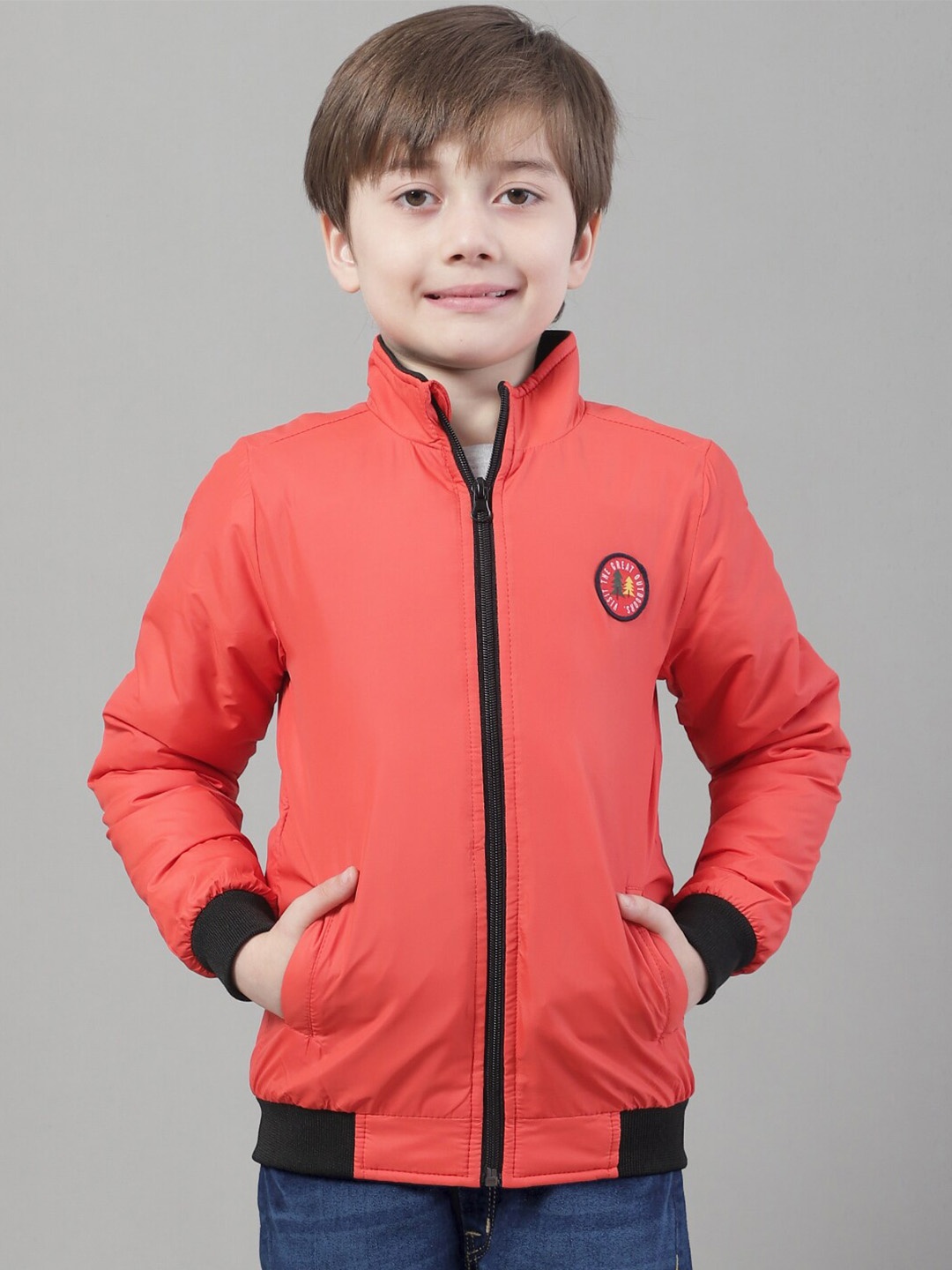 

HOUSE OF VEDAS Boys Lightweight Bomber Jacket, Orange