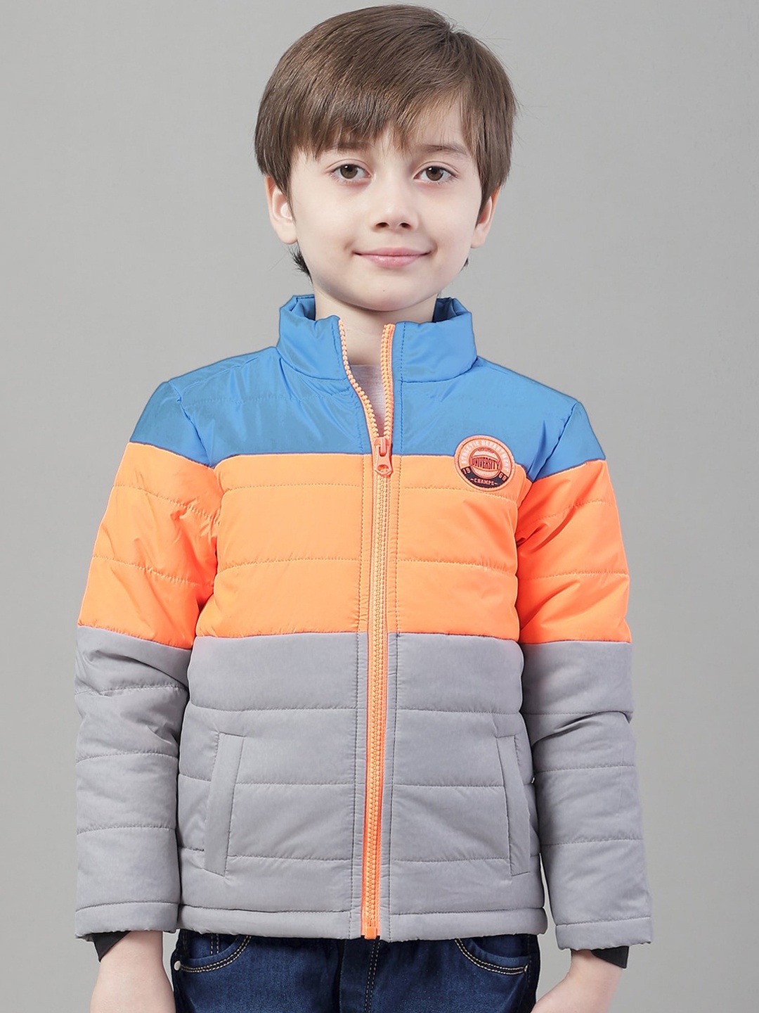 

HOUSE OF VEDAS Boys Colourblocked Lightweight Puffer Jacket, Blue