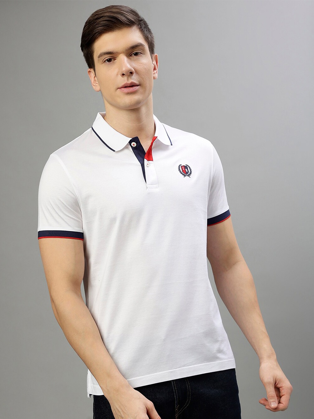 

Iconic Polo Collar Pure Cotton T-shirt, White