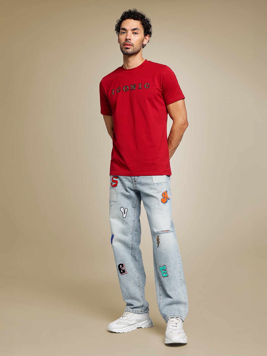

Iconic Typography Printed T-shirt, Red