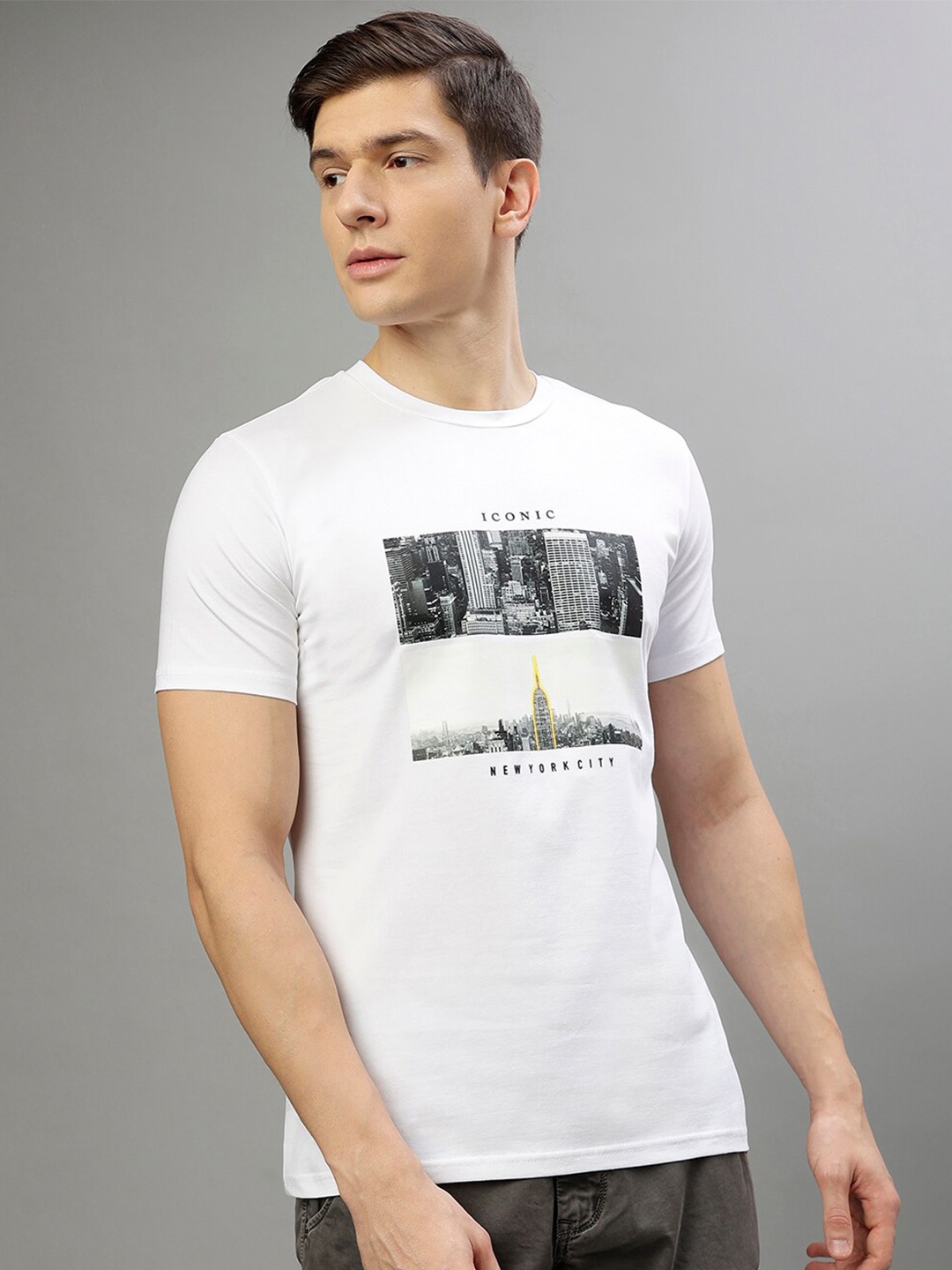 

Iconic Typography Printed Round Neck T-shirt, White