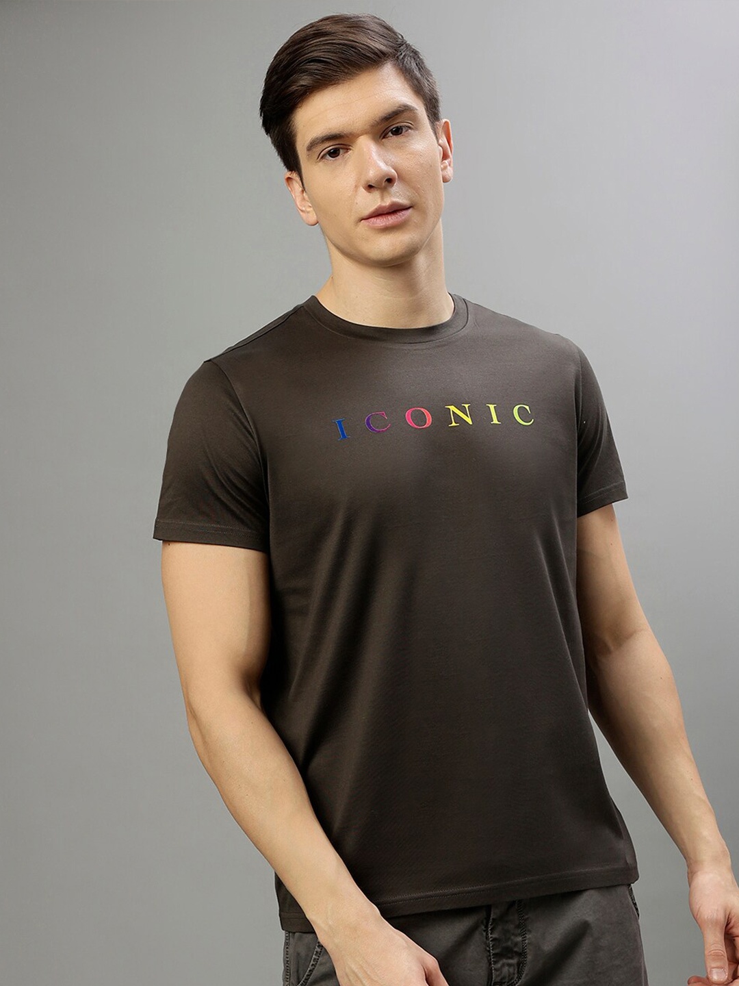 

Iconic Typography Printed Pure Cotton T-shirt, Black