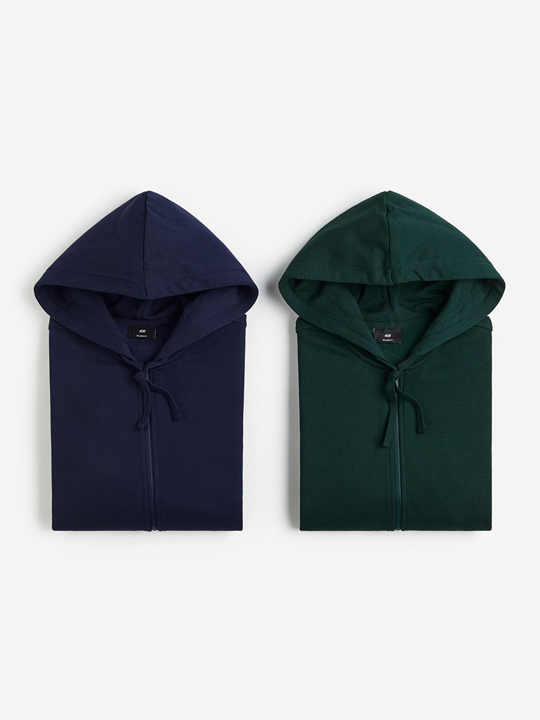 

H&M Men 2-Pack Relaxed Fit Zip-Through Hoodies, Blue