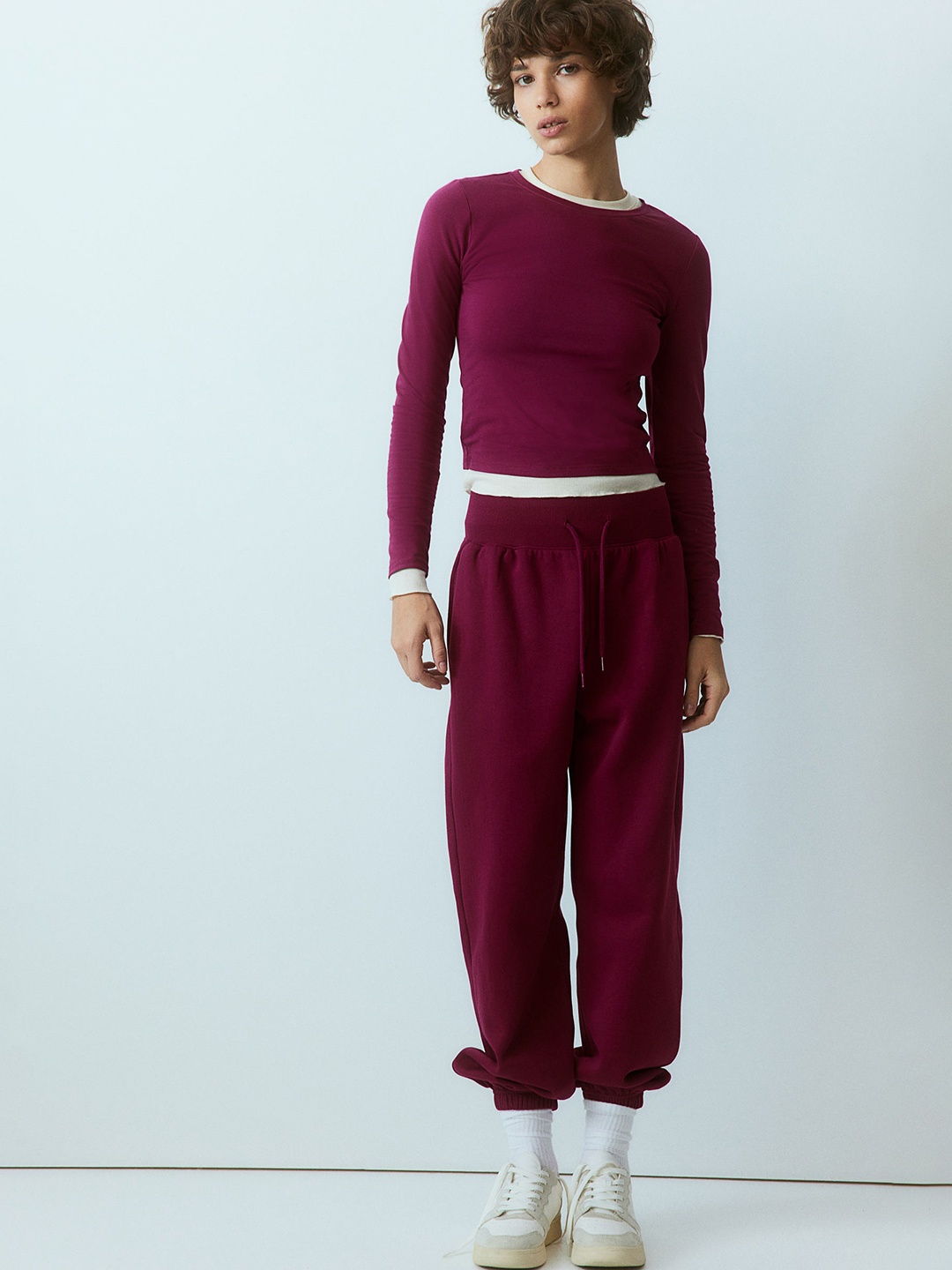 

H&M Short Jersey Top, Purple