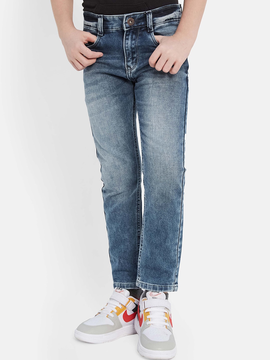 

Octave Boys Heavy Fade Clean Look Stretchable Jeans, Blue