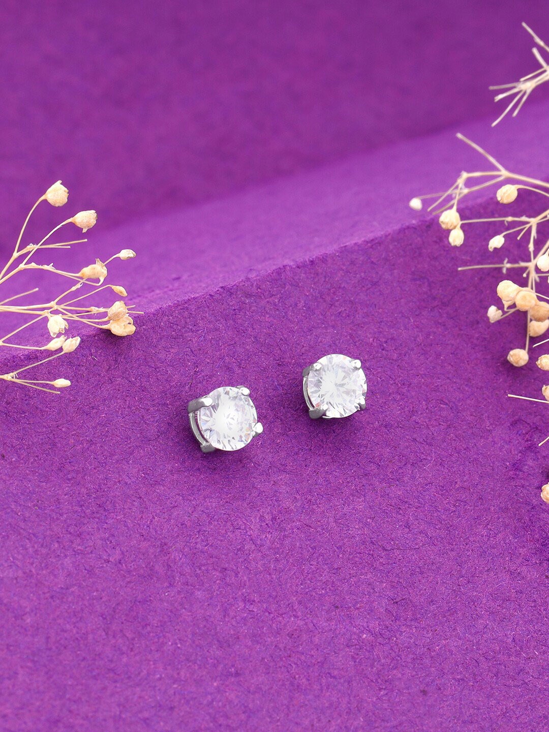 

GIVA 925 Sterling Silver Zircon Studded Contemporary Studs Earrings