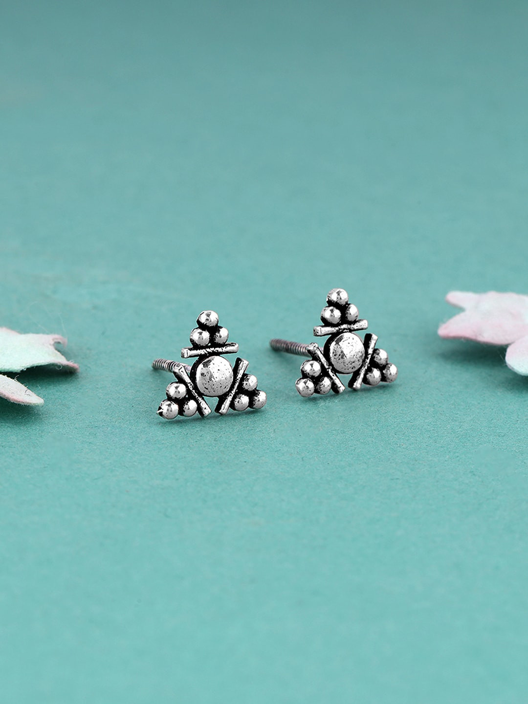 

GIVA Sterling Silver Oxidised Contemporary Studs Earrings