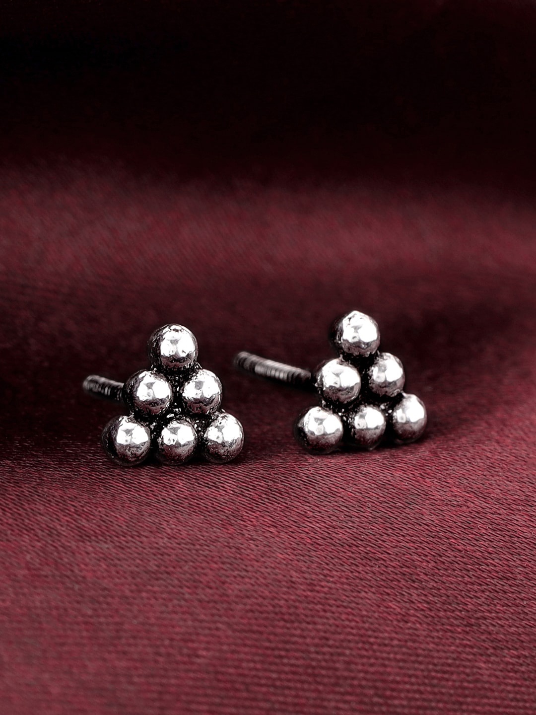 

GIVA 925 Oxidised Silver Contemporary Studs Earrings