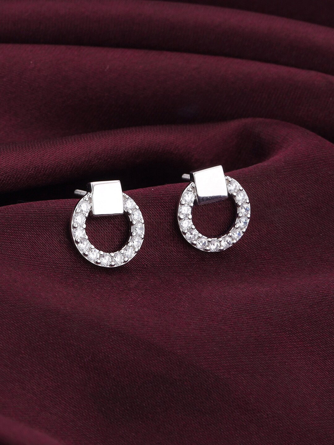 

GIVA 925 Sterling Silver Rhodium-Plated Zircon-Studded Contemporary Studs Earrings