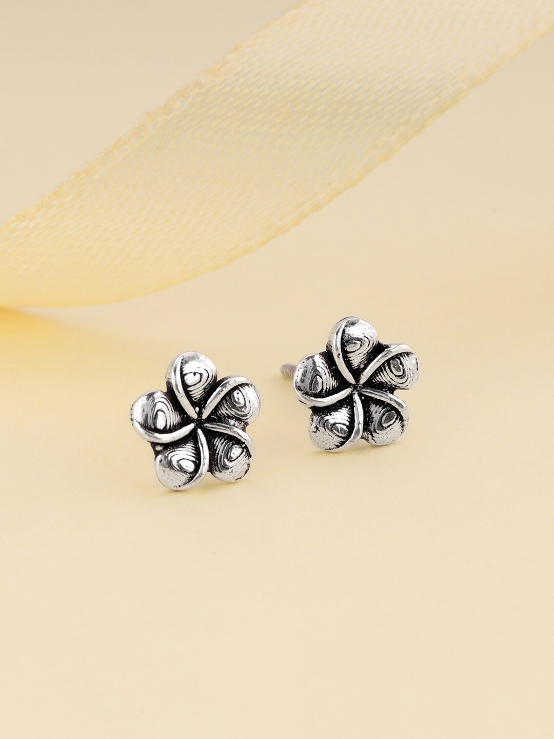 

GIVA Oxidised Contemporary Studs Earrings, Silver