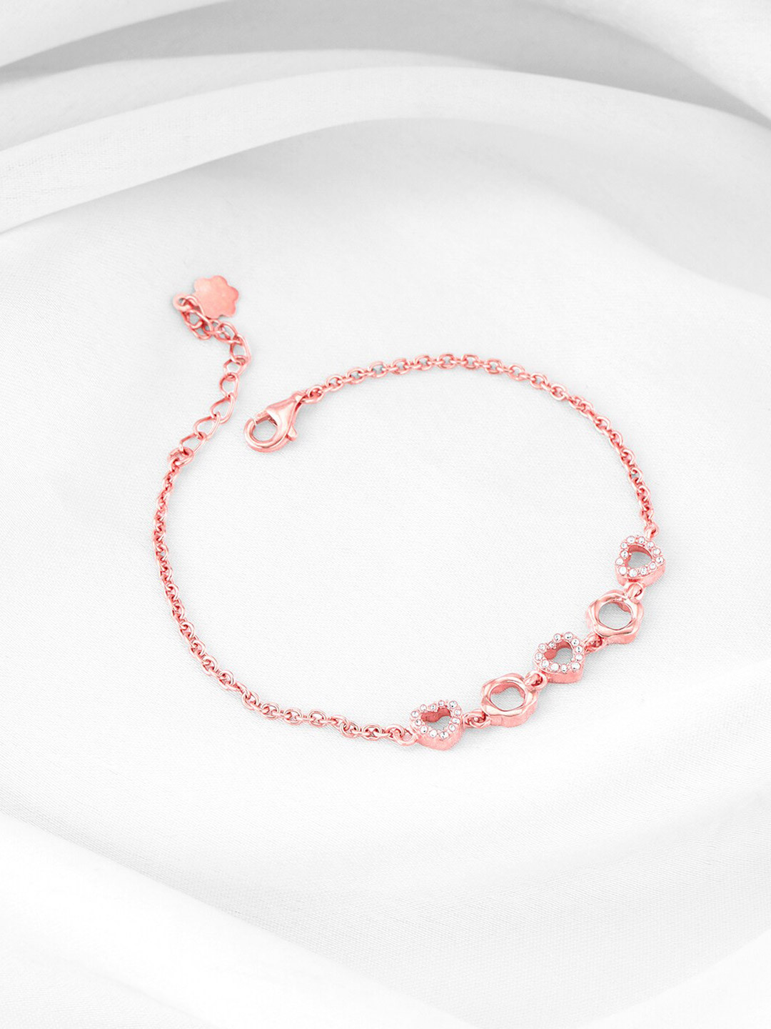 

GIVA Women 925 Sterling Silver Rose Gold-Plated Adjustable Link Bracelet