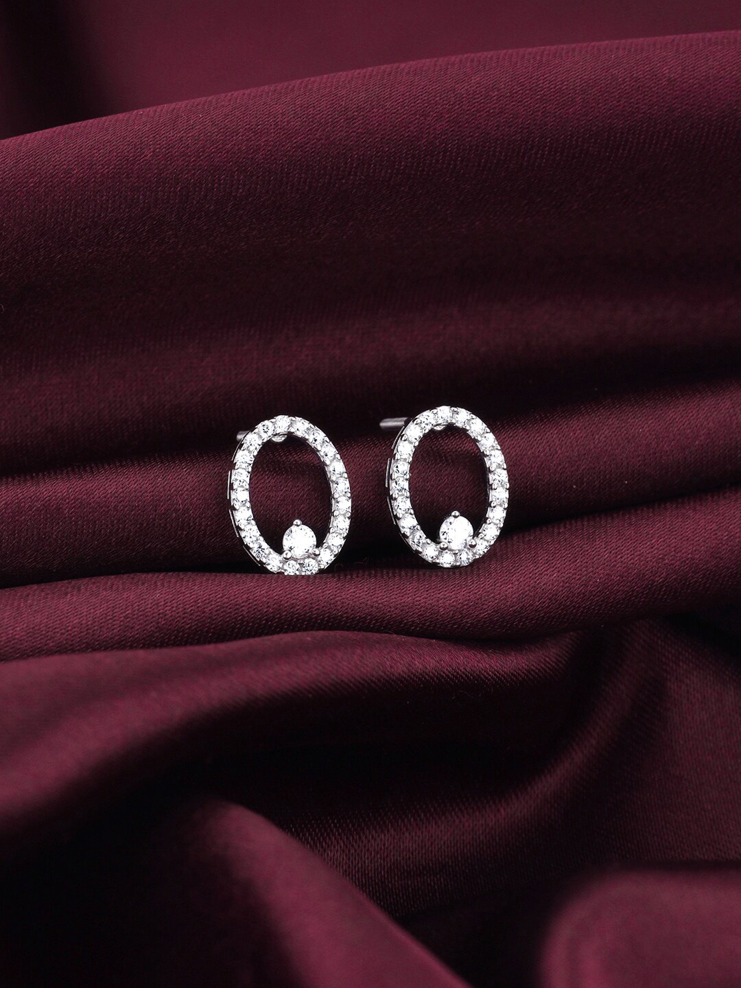 

GIVA 925 Sterling Silver Rhodium-Plated Zircon-Studded Contemporary Studs Earrings