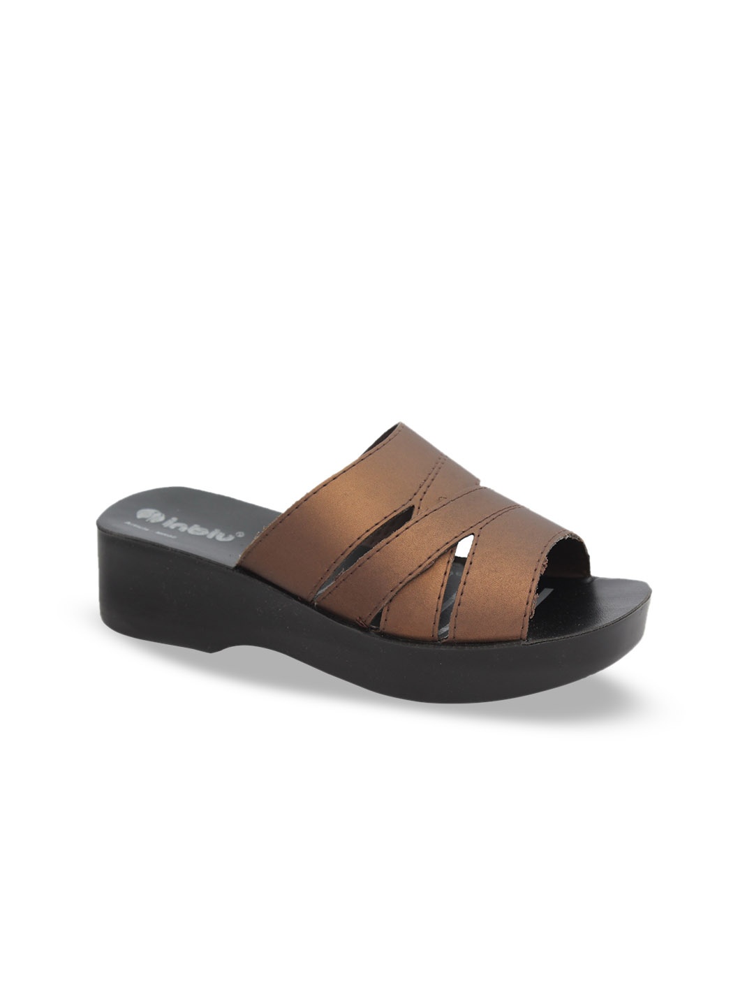 

Inblu Lightweight & Anti Skid Open Toe Wedges, Copper