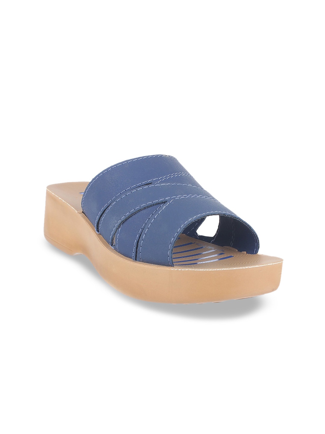 

Inblu Lightweight & Anti Skid Open Toe Wedges, Blue