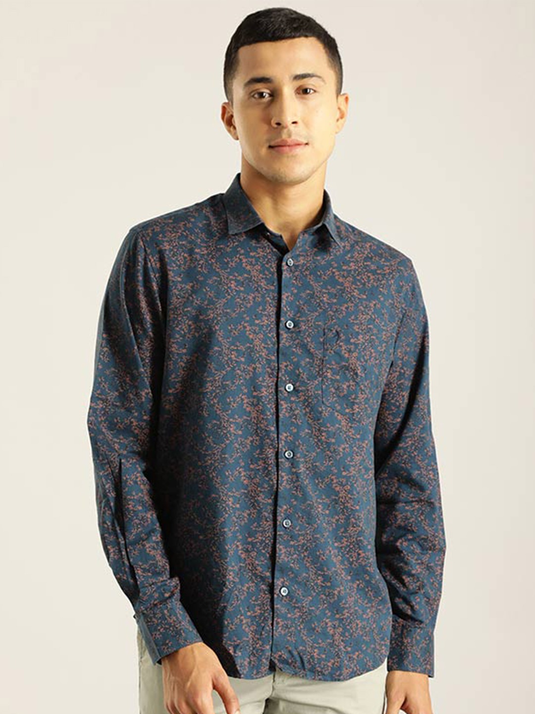 

Indian Terrain Floral Printed Casual Shirt, Blue