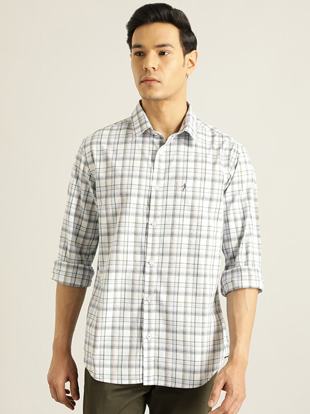 

Indian Terrain Tartan Checks Casual Shirt, White