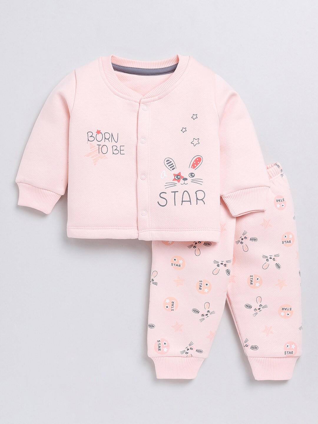 

Moms Love Infant Girls Printed Shirt With Trousers, Peach