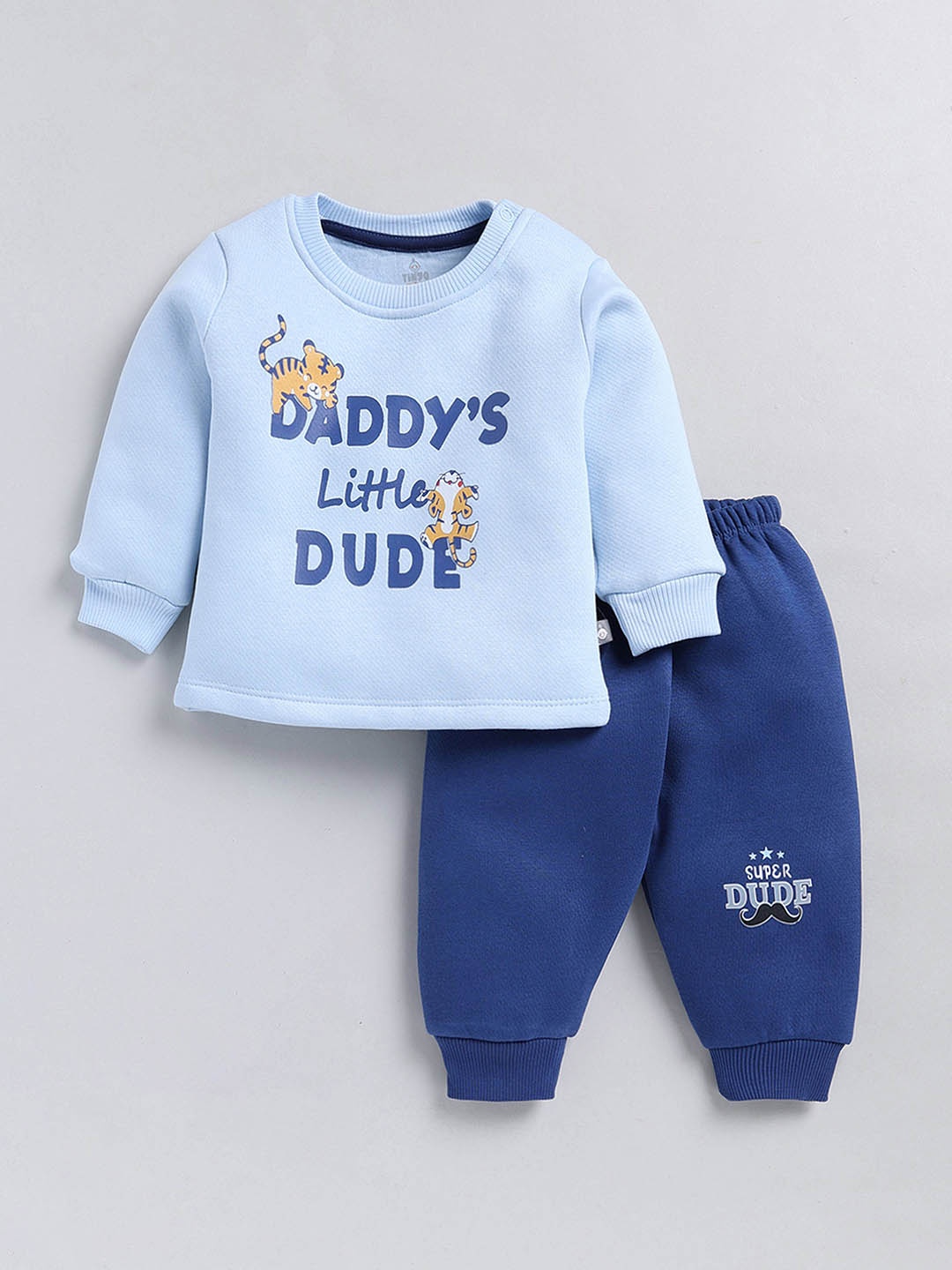 

Moms Love Infants Boys Graphic Printed Sweatshirt With Joggers, Blue