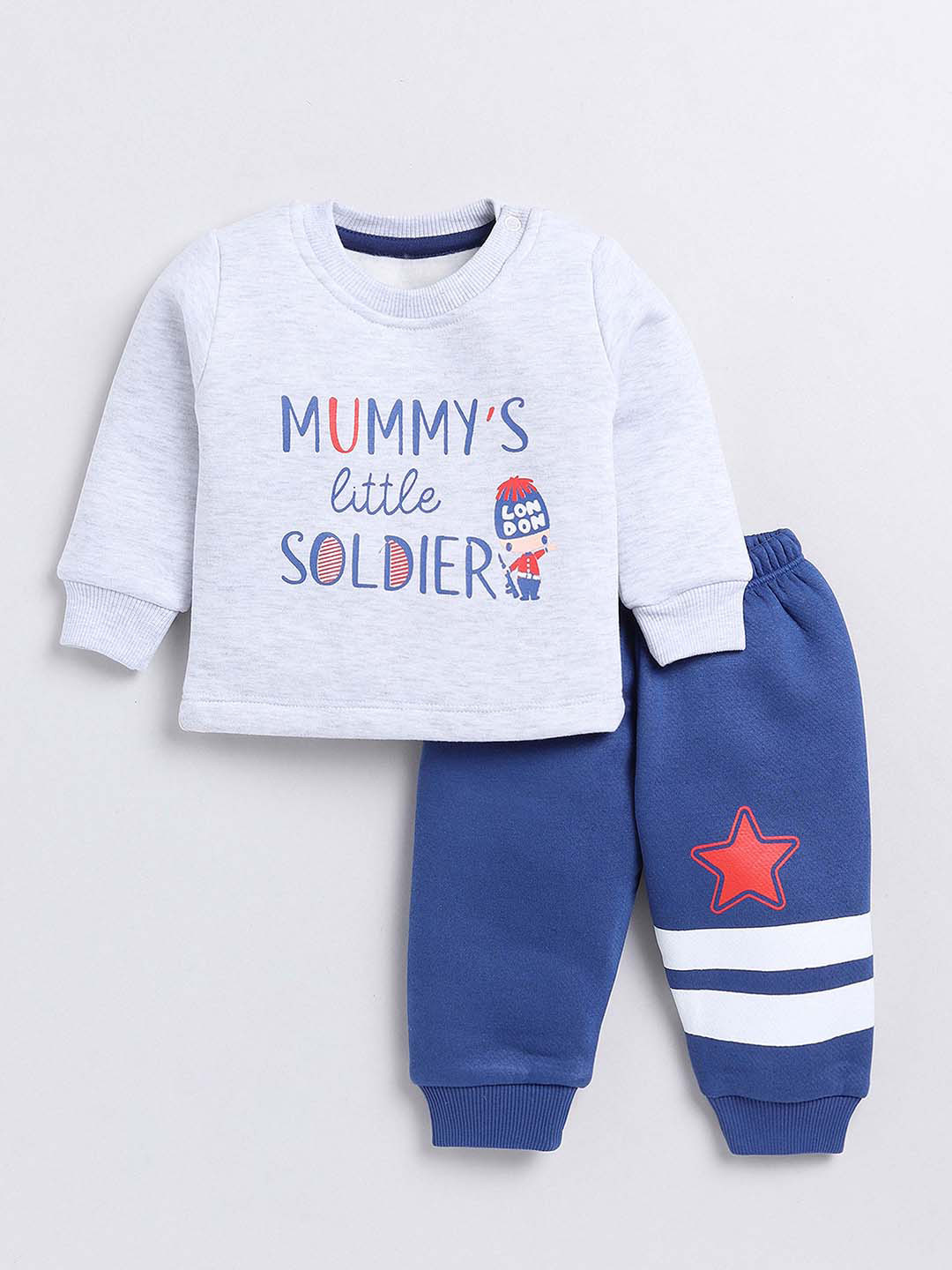 

Moms Love Boys Printed T-Shirt With Pyjamas, Blue