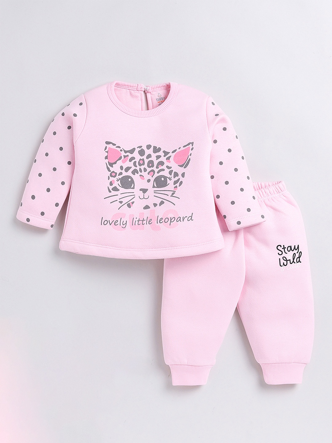 

Moms Love Girls Printed Top With Pyjamas, Pink