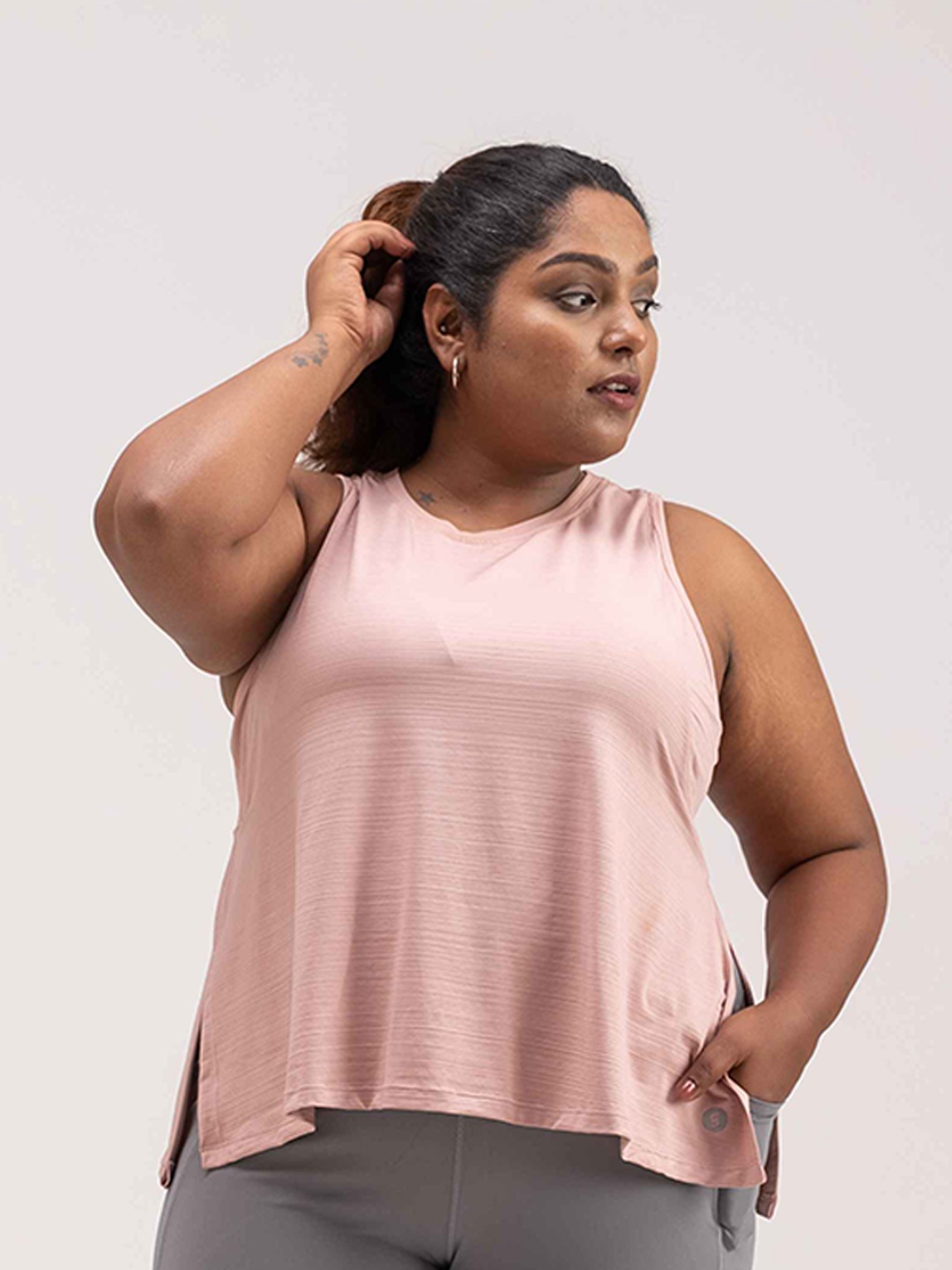 

SPIRIT ANIMAL Plus Size Sleeveless Tank Top, Peach