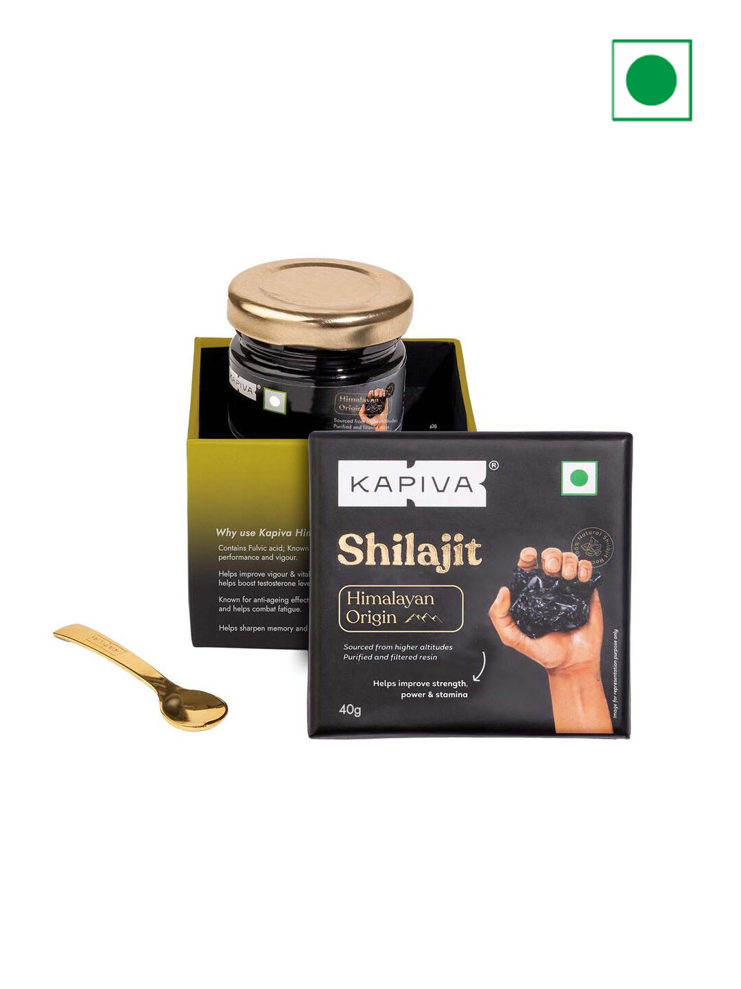 

Kapiva Kapiva Himalayan Shilajit to Help Improve Strength - 40 g Each, Black