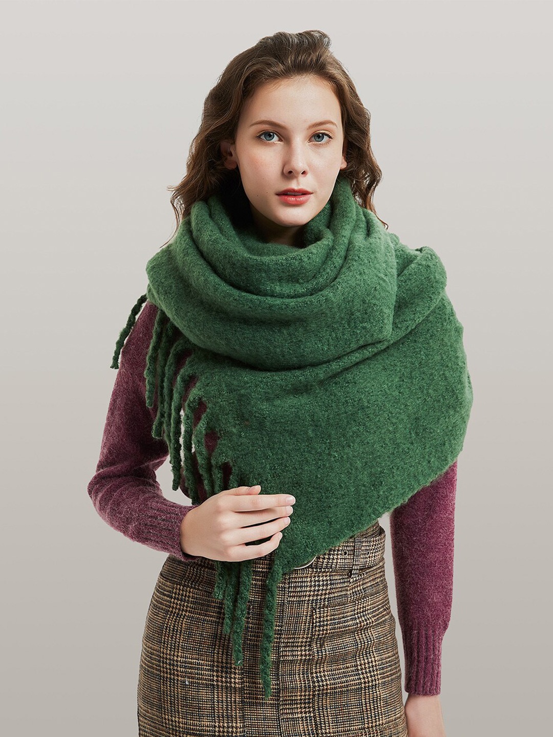 

JC Collection Self Designed Scarf, Green